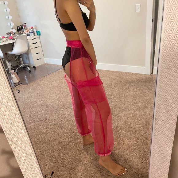 Pink Mesh Rave Chaps - Picture 2 of 7